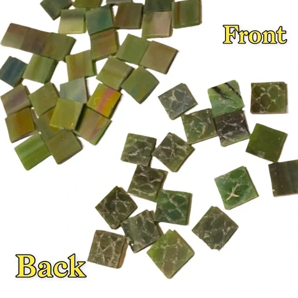 60 Iridescent Mosaic Tiles Small Green White Pink Art Project Crafter DIY - Picture 5 of 5